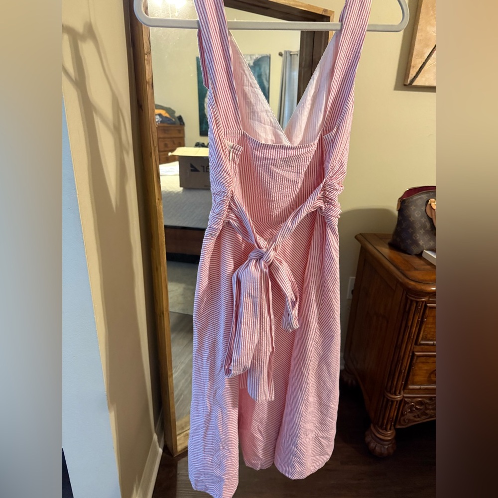 Gant 💎Size 10 Red/White Striped Dress, Lined & Tea Length, Retail $215 - Picture 2 of 6